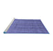 Sideview of Machine Washable Abstract Blue Modern Rug, wshabs3694blu