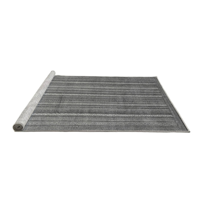 Sideview of Machine Washable Abstract Gray Modern Rug, wshabs3694gry