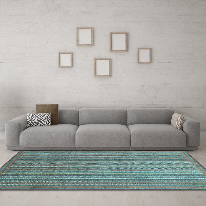Machine Washable Abstract Light Blue Modern Rug in a Living Room, wshabs3694lblu