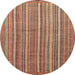 Round Abstract Light Copper Gold Modern Rug, abs3694