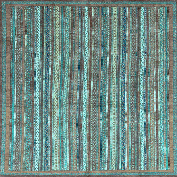 Square Abstract Light Blue Modern Rug, abs3694lblu