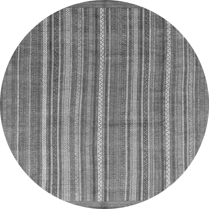 Round Machine Washable Abstract Gray Modern Rug, wshabs3694gry
