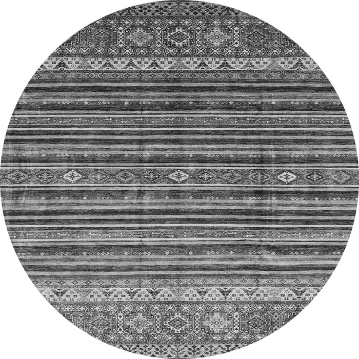 Round Abstract Gray Modern Rug, abs3695gry