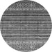 Round Abstract Gray Modern Rug, abs3695gry