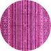 Round Abstract Pink Modern Rug, abs3695pnk