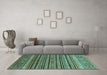 Machine Washable Abstract Turquoise Modern Area Rugs in a Living Room,, wshabs3695turq