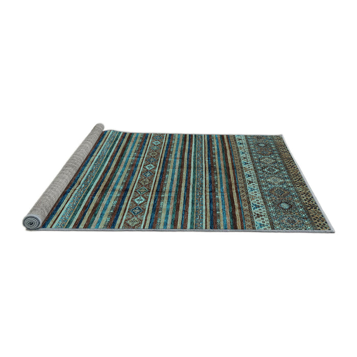 Sideview of Machine Washable Abstract Light Blue Modern Rug, wshabs3695lblu