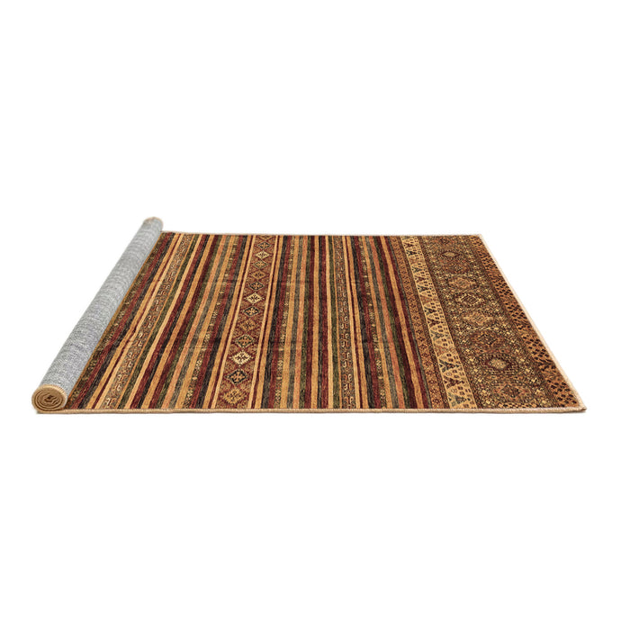 Sideview of Machine Washable Abstract Brown Modern Rug, wshabs3695brn