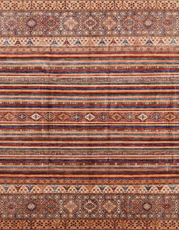 Machine Washable Abstract Sunrise Orange Rug, wshabs3695