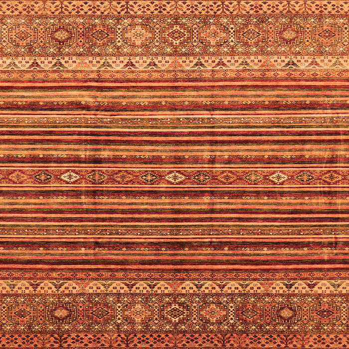Square Machine Washable Abstract Orange Modern Area Rugs, wshabs3695org