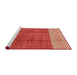 Sideview of Machine Washable Abstract Red Rug, wshabs3696