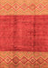 Machine Washable Abstract Orange Modern Area Rugs, wshabs3696org