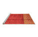 Sideview of Machine Washable Abstract Orange Modern Area Rugs, wshabs3696org