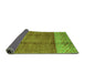 Sideview of Abstract Green Modern Rug, abs3696grn