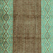 Square Machine Washable Abstract Turquoise Modern Area Rugs, wshabs3696turq