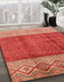 Abstract Red Modern Rug in Family Room, abs3696