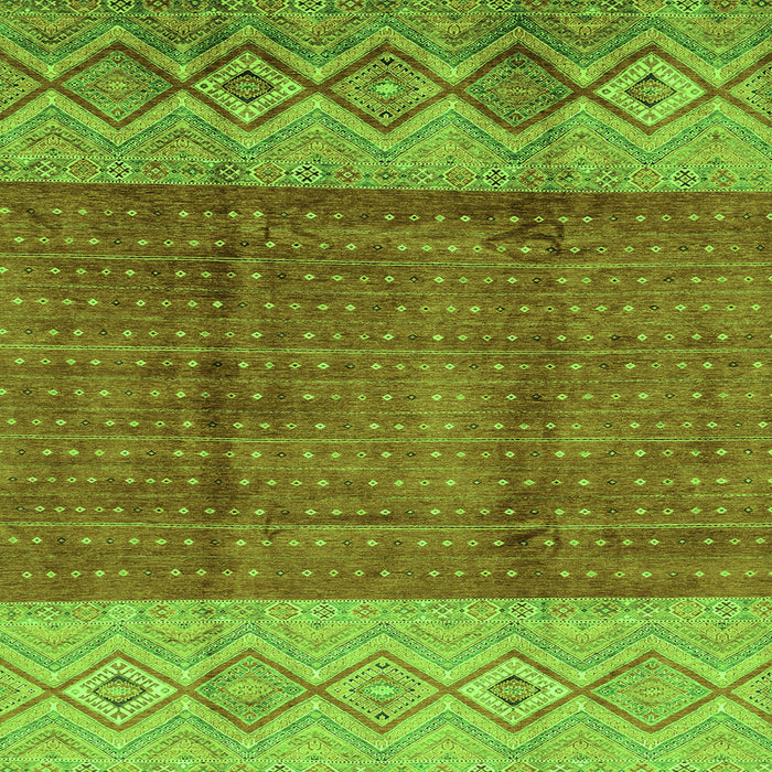 Square Machine Washable Abstract Green Modern Area Rugs, wshabs3696grn