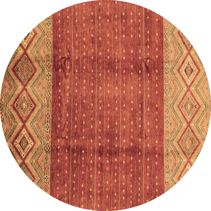 Round Abstract Brown Modern Rug, abs3696brn