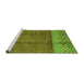 Sideview of Machine Washable Abstract Green Modern Area Rugs, wshabs3696grn