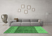 Machine Washable Abstract Emerald Green Modern Area Rugs in a Living Room,, wshabs3696emgrn