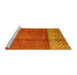 Sideview of Machine Washable Abstract Yellow Modern Rug, wshabs3696yw