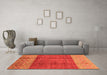 Machine Washable Abstract Orange Modern Area Rugs in a Living Room, wshabs3696org