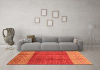 Machine Washable Abstract Orange Modern Rug, wshabs3696org