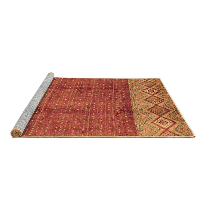 Sideview of Machine Washable Abstract Brown Modern Rug, wshabs3696brn