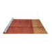 Sideview of Machine Washable Abstract Brown Modern Rug, wshabs3696brn