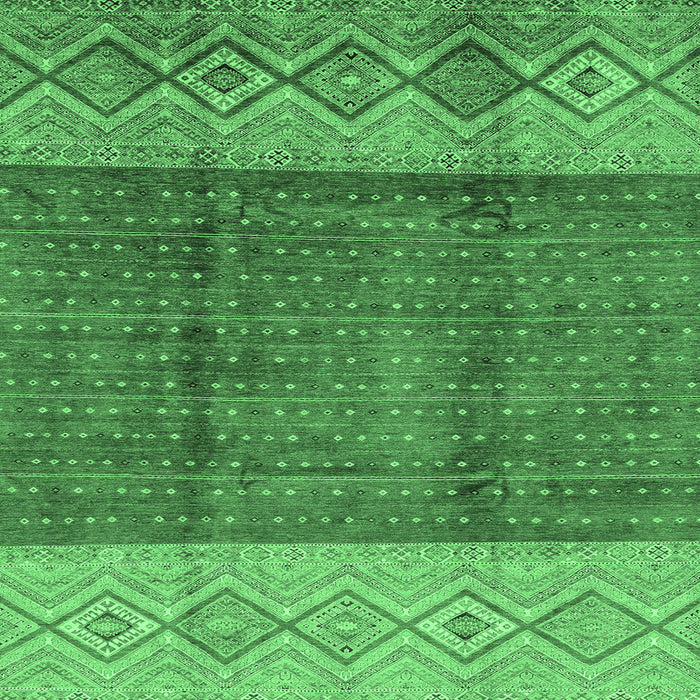 Square Machine Washable Abstract Emerald Green Modern Area Rugs, wshabs3696emgrn