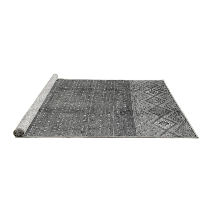 Sideview of Machine Washable Abstract Gray Modern Rug, wshabs3696gry