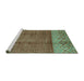 Sideview of Machine Washable Abstract Turquoise Modern Area Rugs, wshabs3696turq