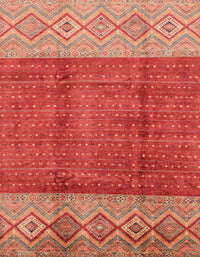 Machine Washable Abstract Red Rug, wshabs3696