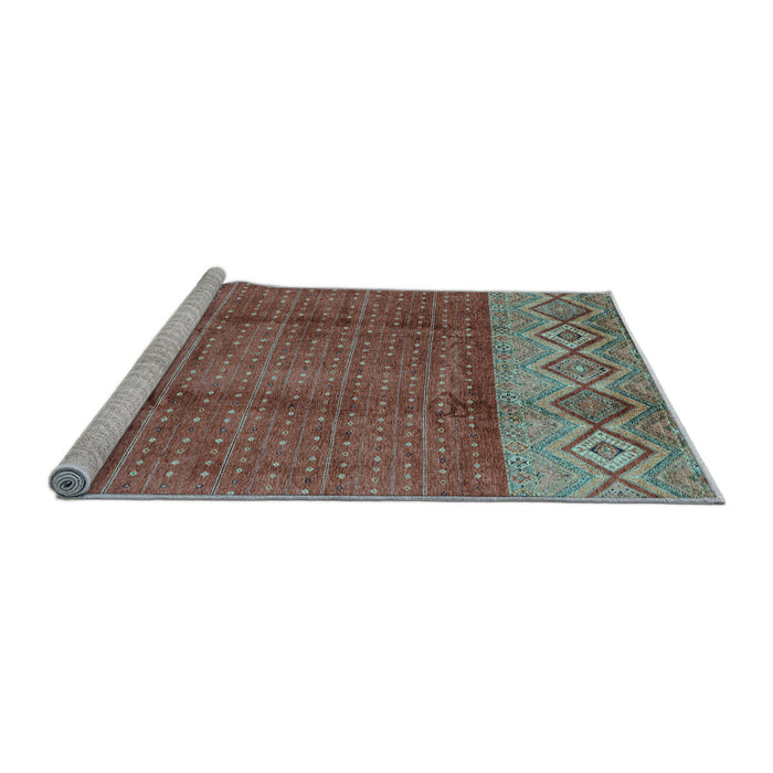 Sideview of Machine Washable Abstract Light Blue Modern Rug, wshabs3696lblu