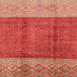 Square Abstract Red Modern Rug, abs3696