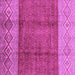 Square Machine Washable Abstract Purple Modern Area Rugs, wshabs3696pur