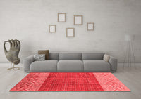 Machine Washable Abstract Red Modern Rug, wshabs3696red