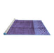 Sideview of Machine Washable Abstract Blue Modern Rug, wshabs3696blu