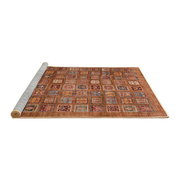 Sideview of Machine Washable Abstract Orange Rug, wshabs3697