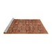 Sideview of Machine Washable Abstract Orange Rug, wshabs3697