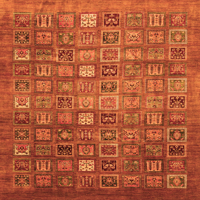 Square Abstract Orange Modern Rug, abs3697org