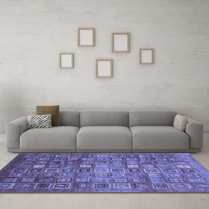 Machine Washable Abstract Blue Modern Rug in a Living Room, wshabs3697blu