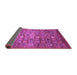 Sideview of Abstract Purple Modern Rug, abs3697pur