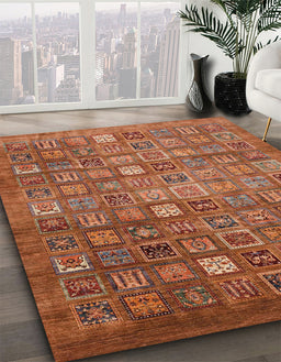 Abstract Orange Modern Rug in Family Room, abs3697