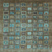 Square Abstract Light Blue Modern Rug, abs3697lblu