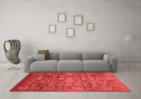 Machine Washable Abstract Red Modern Rug, wshabs3697red