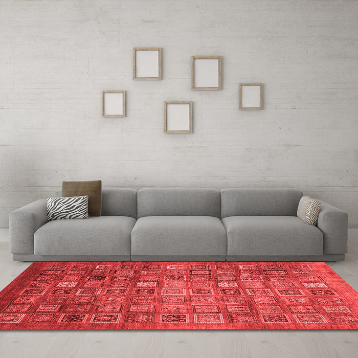 Modern Red Washable Rugs