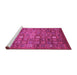 Sideview of Machine Washable Abstract Pink Modern Rug, wshabs3697pnk