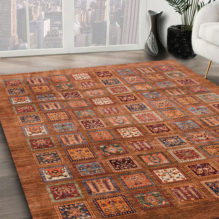 Abstract Orange Modern Rug in Family Room, abs3697