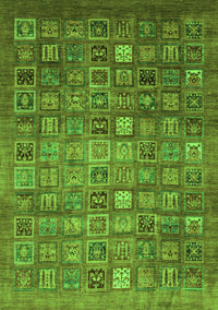 Abstract Green Modern Rug, abs3697grn